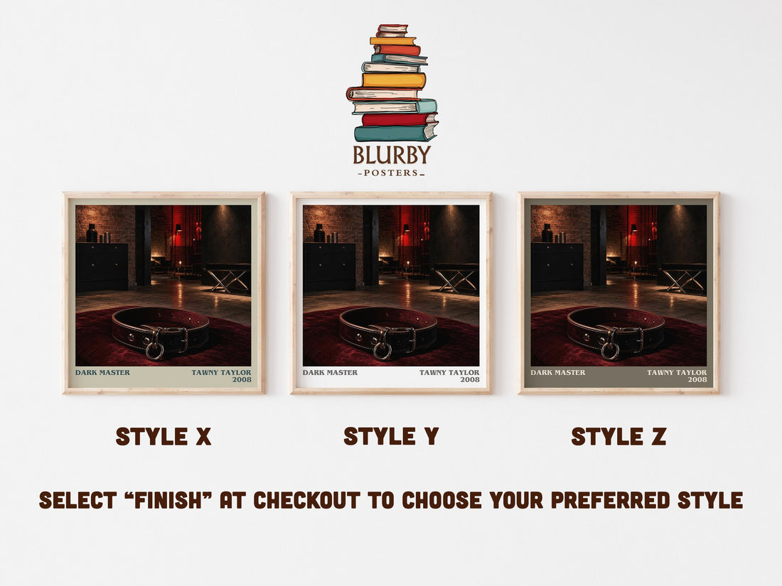 Dark Master literary print in frame leaning in hallway – romance wall art (mockup)