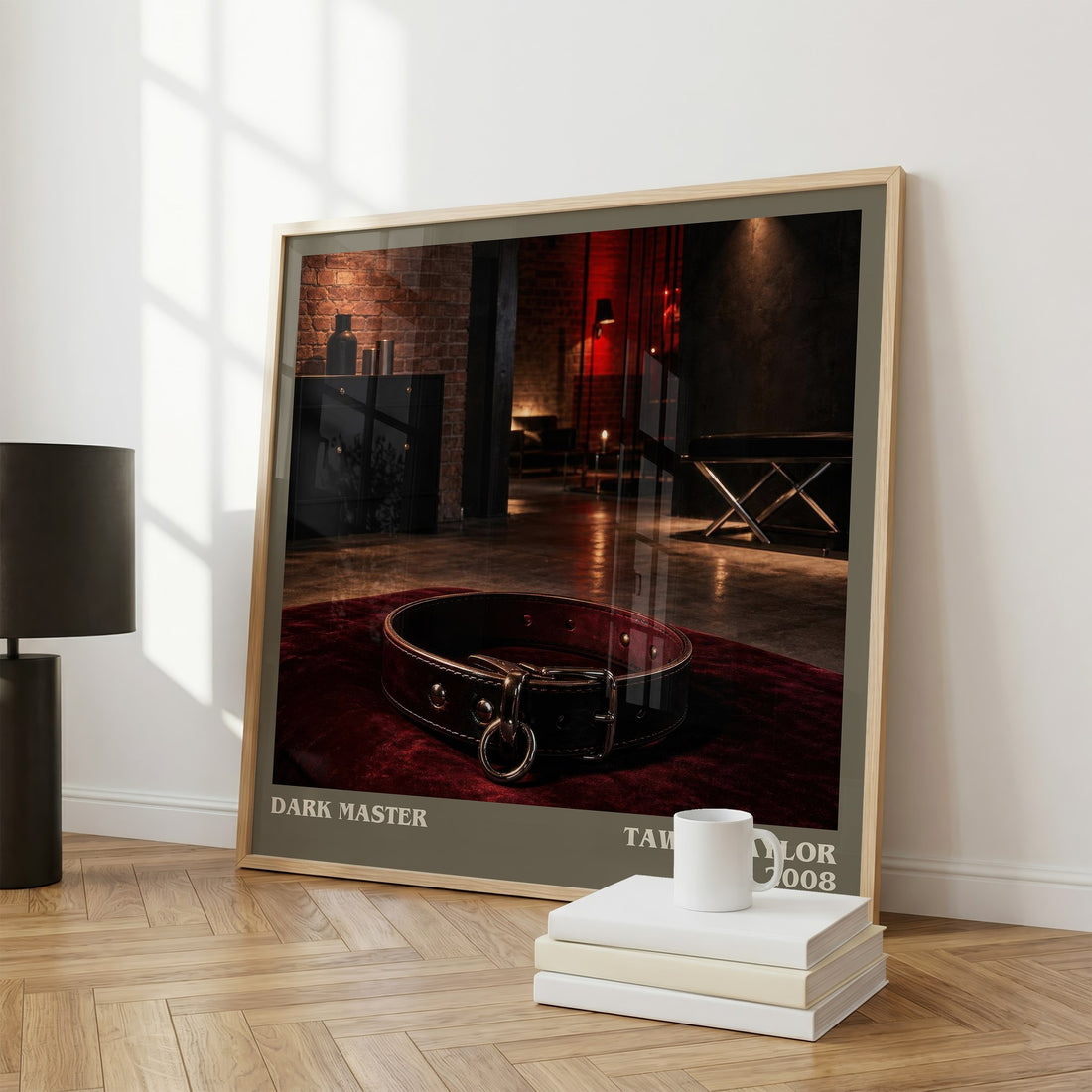 Dark Master literary print framed by window – literary home decor