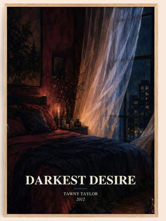 Darkest desire watercolour book poster by Tawny Taylor – framed literary art print