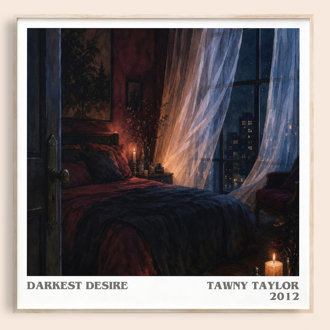 Darkest desire literary book poster by Tawny Taylor – framed literary art print