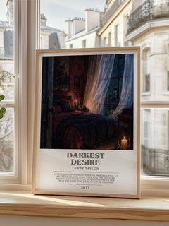 Darkest desire bookish poster colour and style options – Tawny Taylor book art