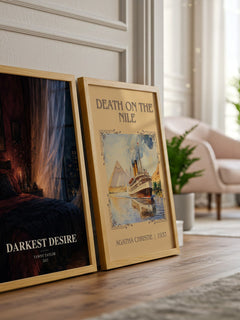 Darkest desire watercolour print framed by window – literary home decor
