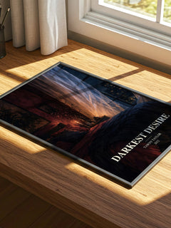 Darkest desire watercolour book poster framed on wall – romance wall art