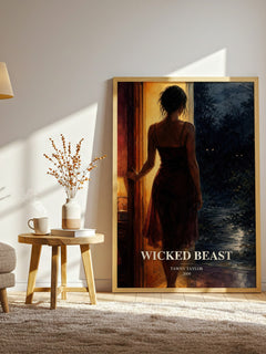 Wicked beast watercolour print in frame leaning in hallway – romance wall art