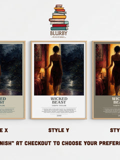 Wicked beast Bookish Wall Art by Tawny Taylor – Style X, Y and Z side by side – choose your finish