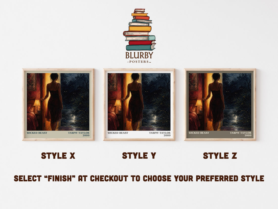 Wicked beast literary print in frame leaning in hallway – romance wall art (mockup)