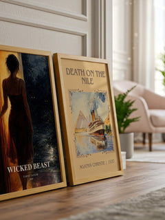 Wicked beast watercolour print framed by window – literary home decor
