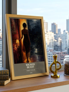 Wicked beast book cover print framed by window – literary home decor