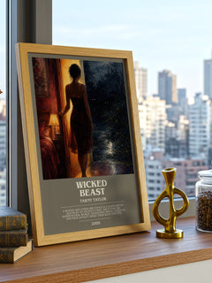 Wicked beast Bookish Wall Art by Tawny Taylor – framed print on a city-view windowsill