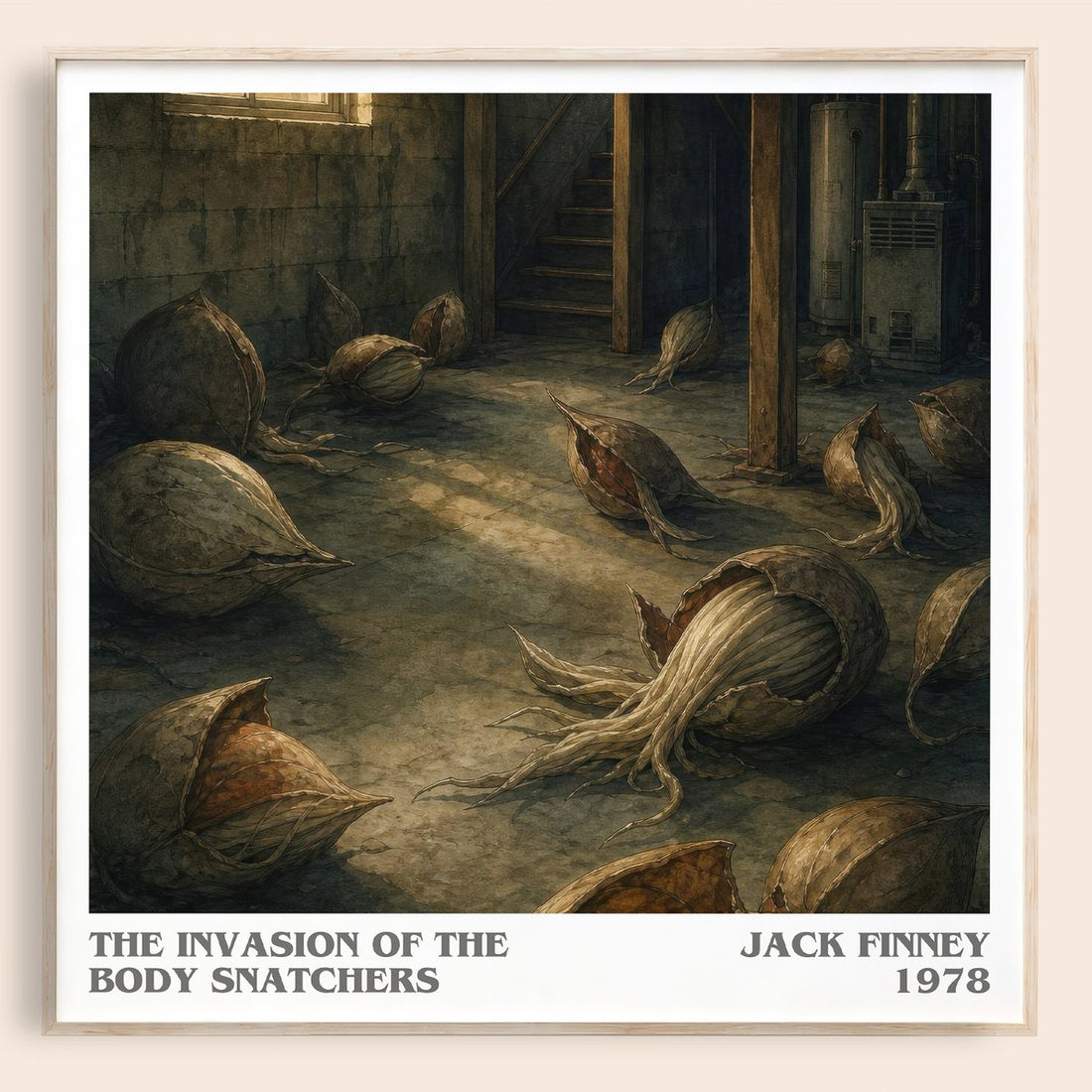 The Invasion of the Body Snatchers literary book poster by Jack Finney – framed literary art print