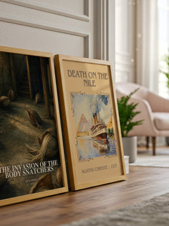 The Invasion of the Body Snatchers watercolour print framed by window – literary home decor