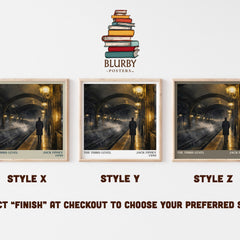 The third level literary print in frame leaning in hallway – sci fi wall art