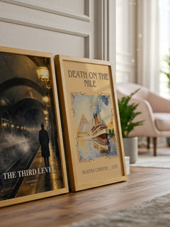 The third level watercolour print framed by window – literary home decor