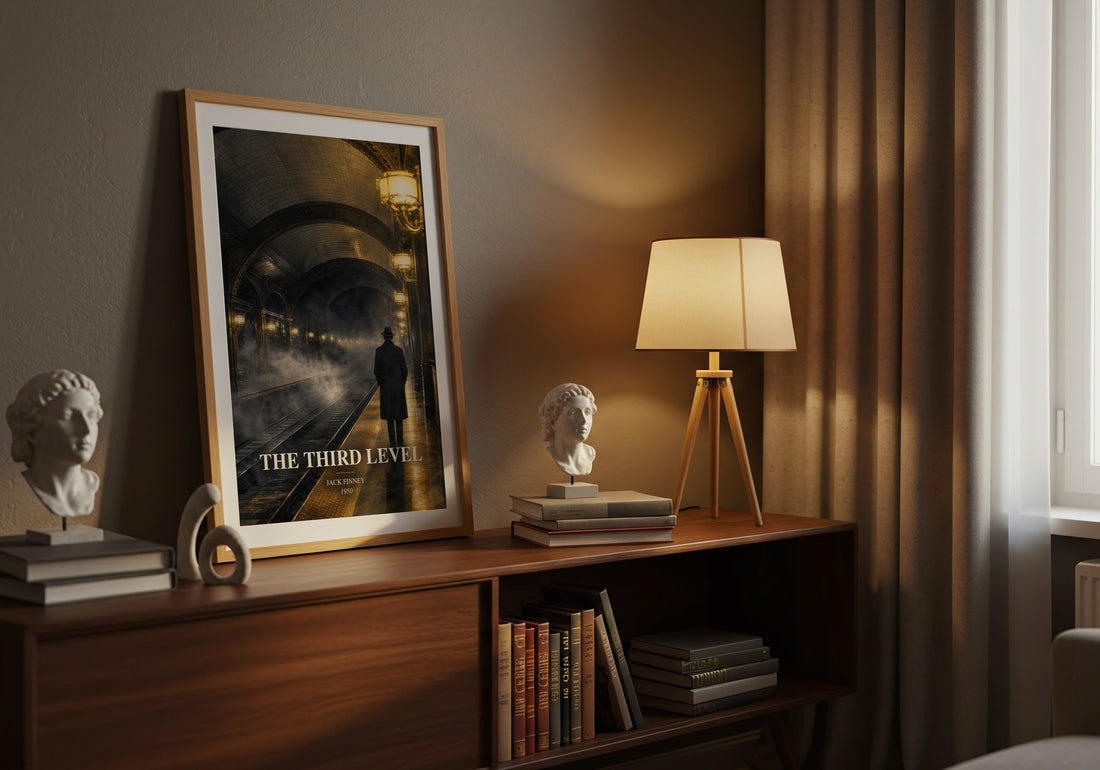 The third level watercolour print on bookshelf – Jack Finney fan gift
