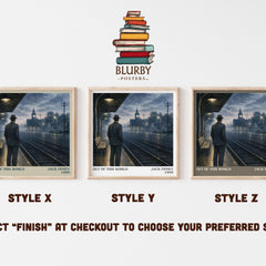 Out of this world literary print in frame leaning in hallway – sci fi wall art