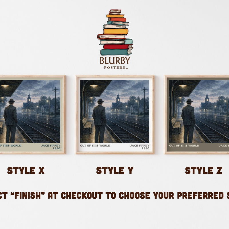 Out of this world literary print in frame leaning in hallway – sci fi wall art
