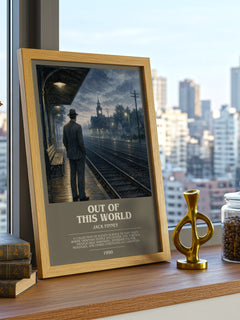 Out of this world bookish print framed by window – literary home decor