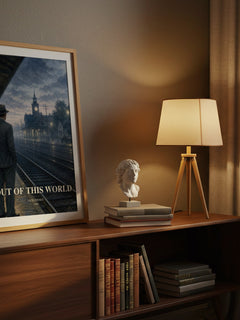 Out of this world watercolour print on bookshelf – Jack Finney fan gift