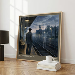 Out of this world literary print framed by window – literary home decor