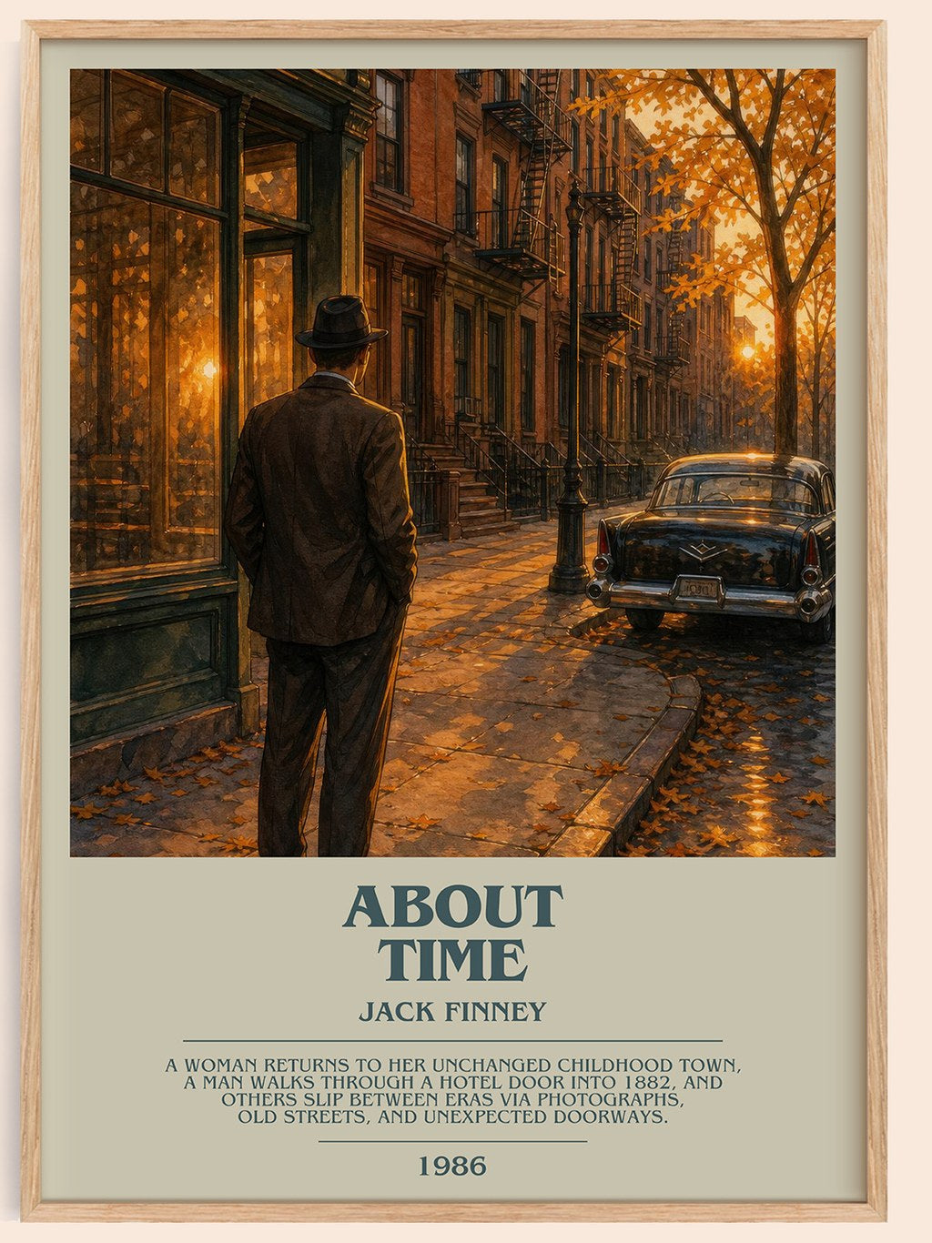 About time bookish book poster by Jack Finney – framed literary art print