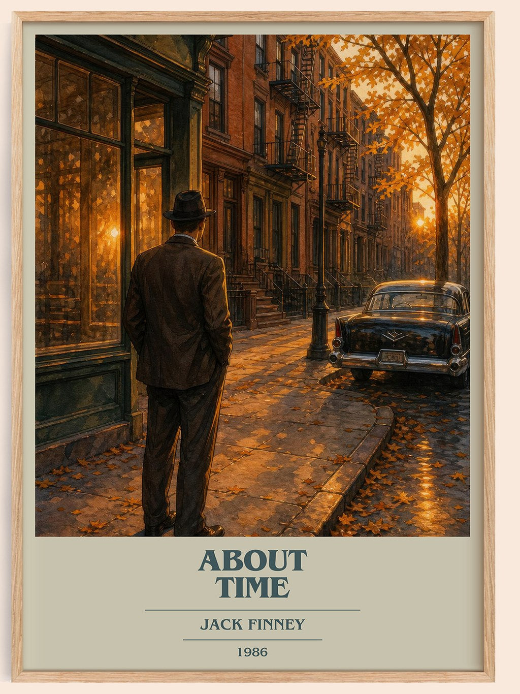 About time book cover book poster by Jack Finney – framed literary art print