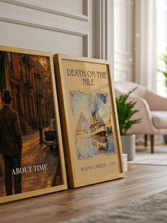 About time watercolour print framed by window – literary home decor