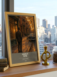 About time book cover print framed by window – literary home decor