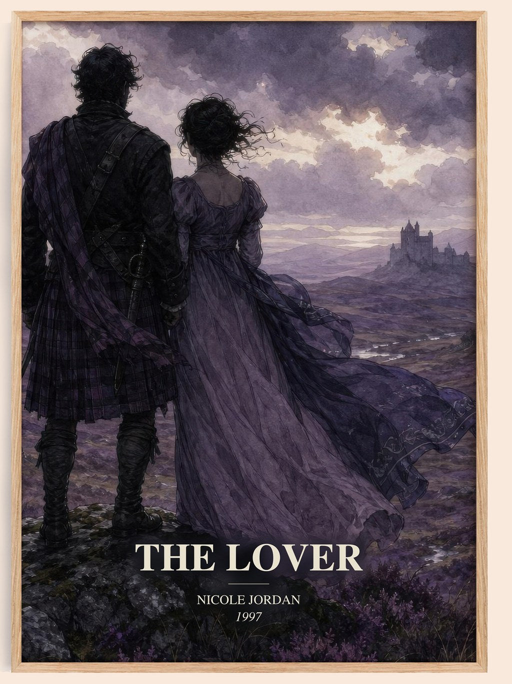 The Lover watercolour book poster by Nicole Jordan – framed literary art print