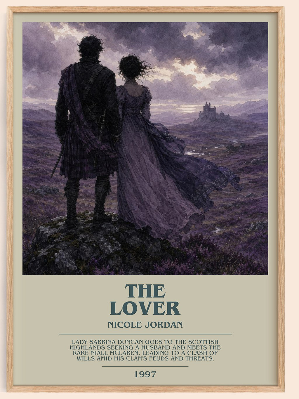 The Lover bookish book poster by Nicole Jordan – framed literary art print