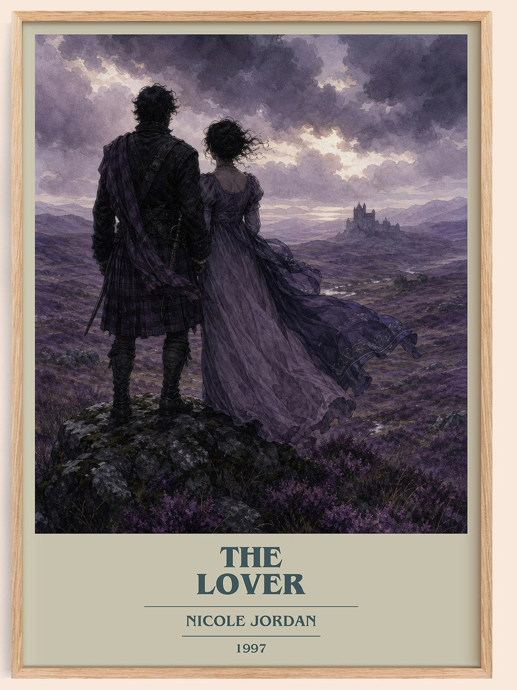 The Lover book cover book poster by Nicole Jordan – framed literary art print