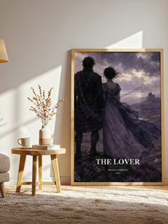 The Lover watercolour print in frame leaning in hallway – romance wall art