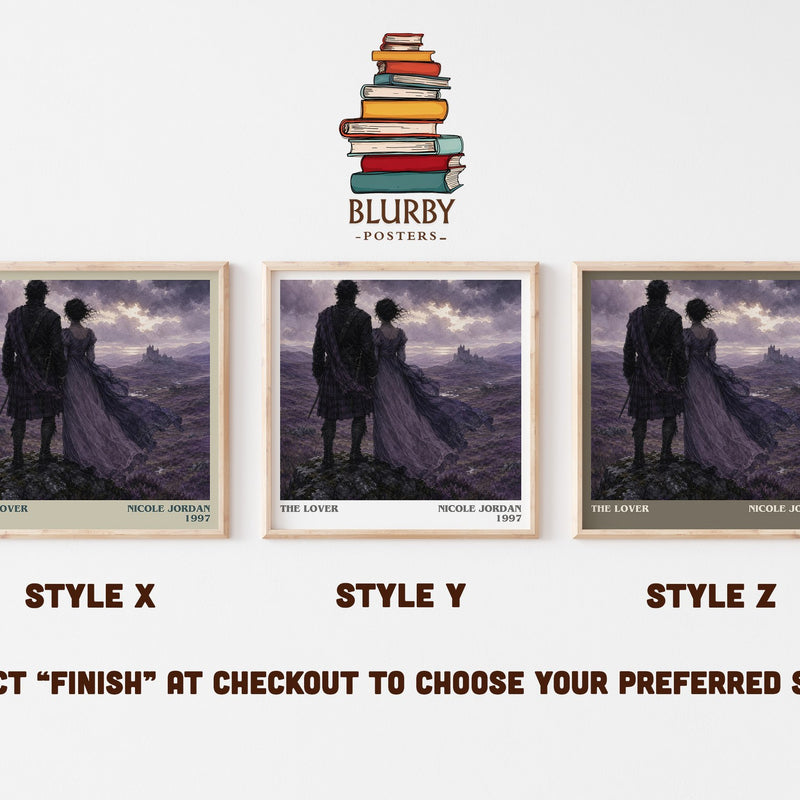 The Lover literary print in frame leaning in hallway – romance wall art