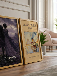 The Lover watercolour print framed by window – literary home decor