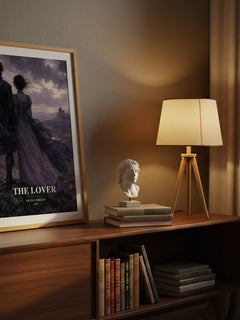 The Lover watercolour print on bookshelf – Nicole Jordan fan gift