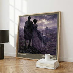 The Lover literary print framed by window – literary home decor