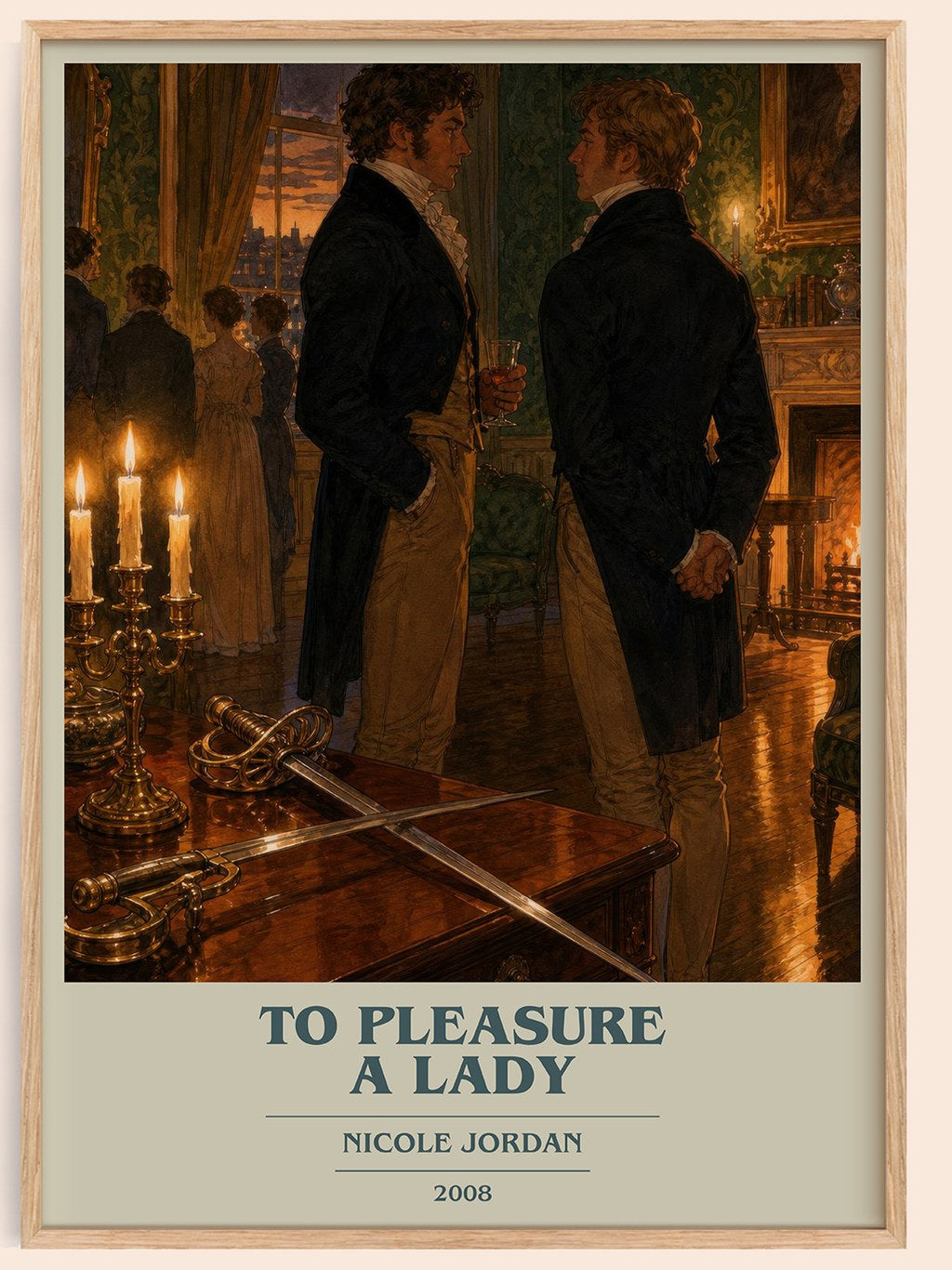 To Pleasure A Lady book cover book poster by Nicole Jordan – framed literary art print