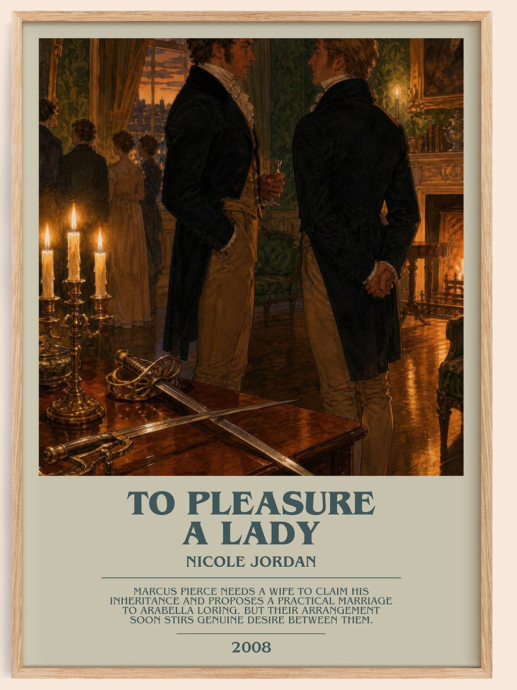 To Pleasure A Lady bookish book poster by Nicole Jordan – framed literary art print