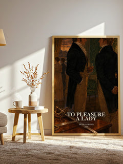To Pleasure A Lady watercolour print in frame leaning in hallway – romance wall art