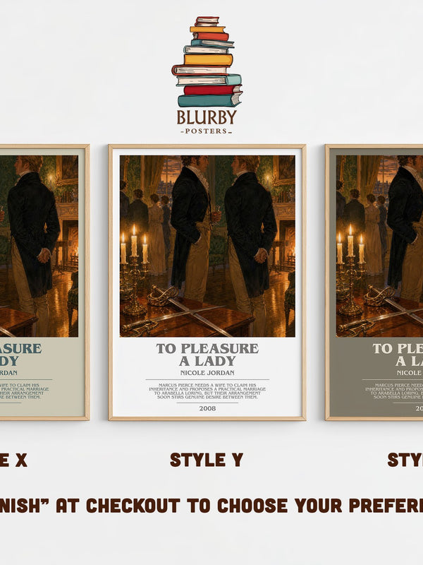 To Pleasure A Lady bookish print in frame leaning in hallway – romance wall art
