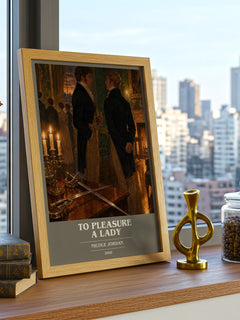 To Pleasure A Lady book cover print framed by window – literary home decor