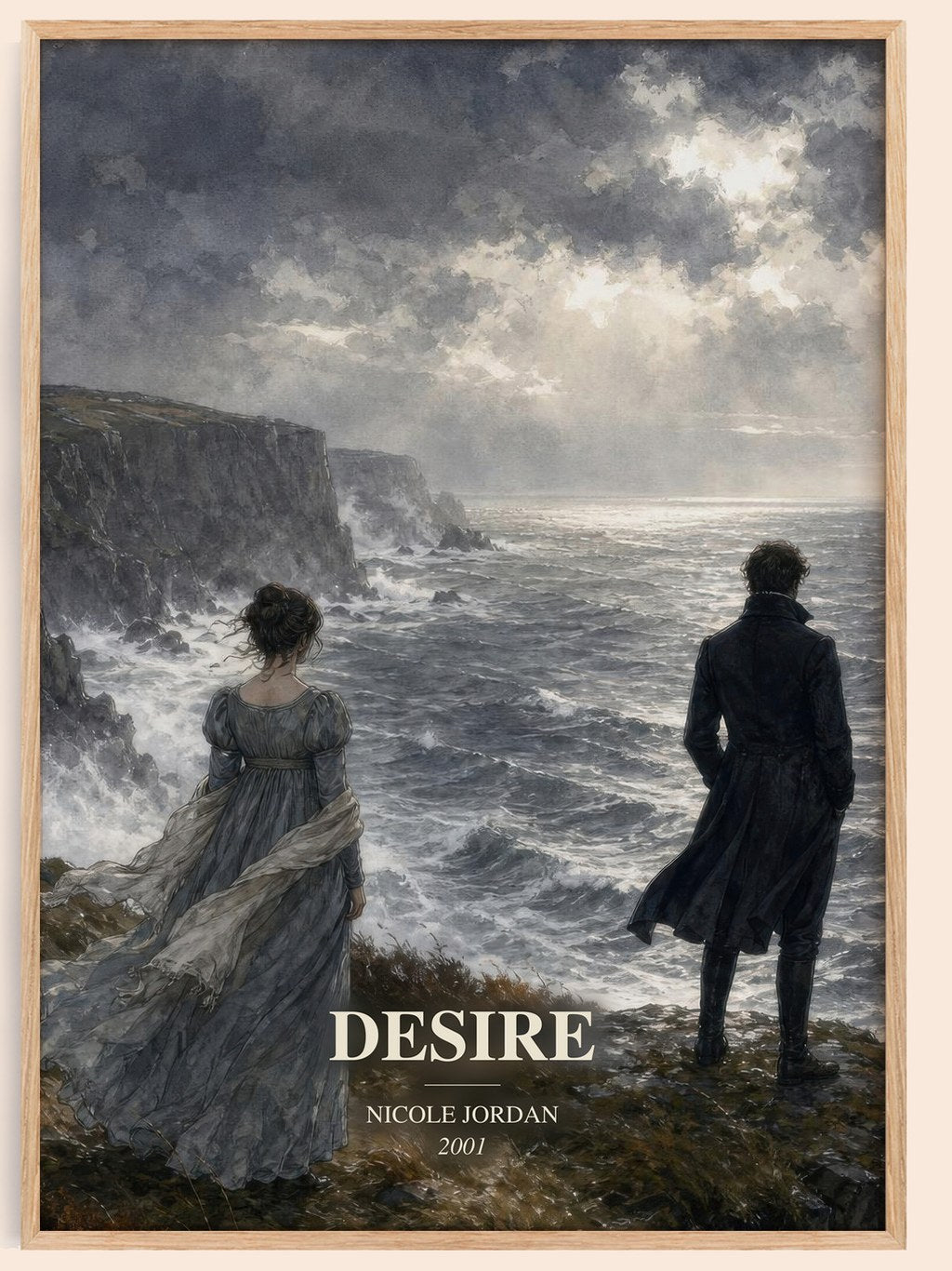 Desire watercolour book poster by Nicole Jordan – framed literary art print