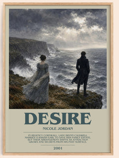 Desire bookish book poster by Nicole Jordan – framed literary art print