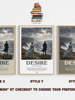 Desire bookish print in frame leaning in hallway – romance wall art