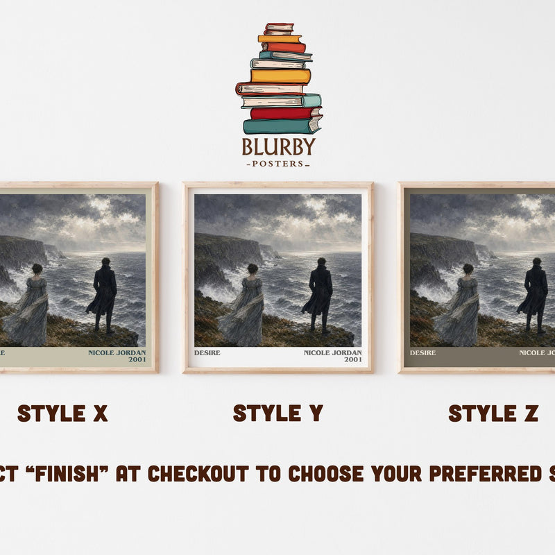 Desire literary print in frame leaning in hallway – romance wall art