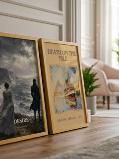 Desire watercolour print framed by window – literary home decor