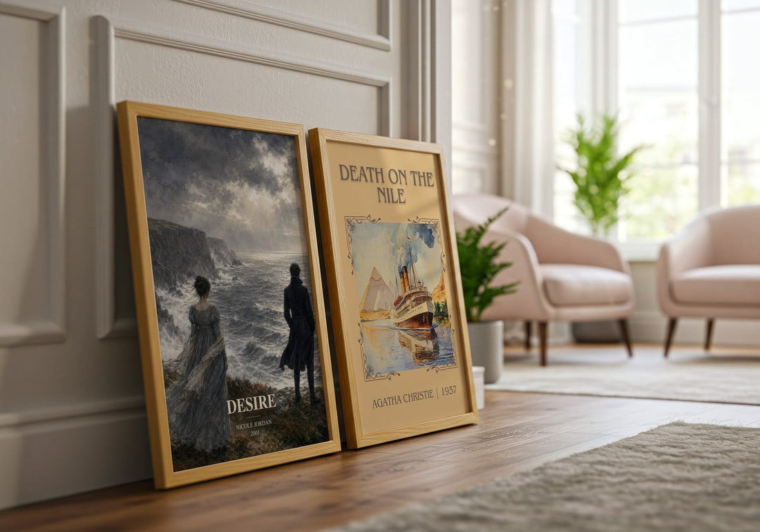 Desire watercolour print framed by window – literary home decor