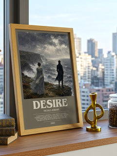 Desire bookish print framed by window – literary home decor