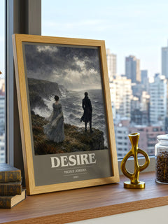 Desire book cover print framed by window – literary home decor