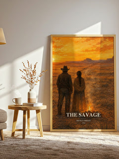 The Savage watercolour print in frame leaning in hallway – romance wall art