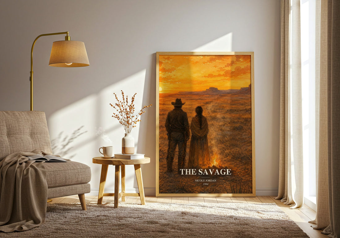 The Savage watercolour print in frame leaning in hallway – romance wall art